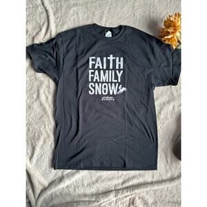 Faith Family Snow T-shirt Large